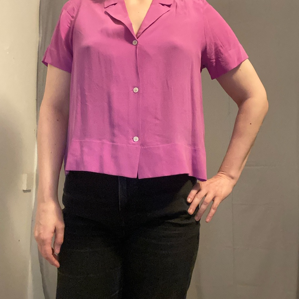 Everlane Women's Magenta Button-Down Shirt